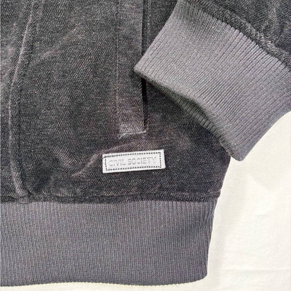 Civil Society Men's Black Stinger Velvet Flight Jacket in Black| Size L - Picture 3 of 12